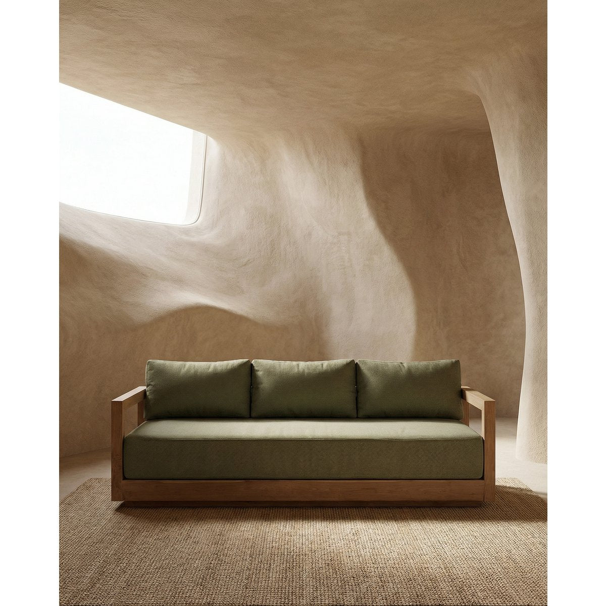 De Umalas driezitsbank - buiten - groene algen