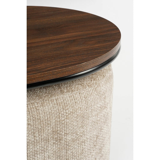Salontafel met poefs Lichtgrijs