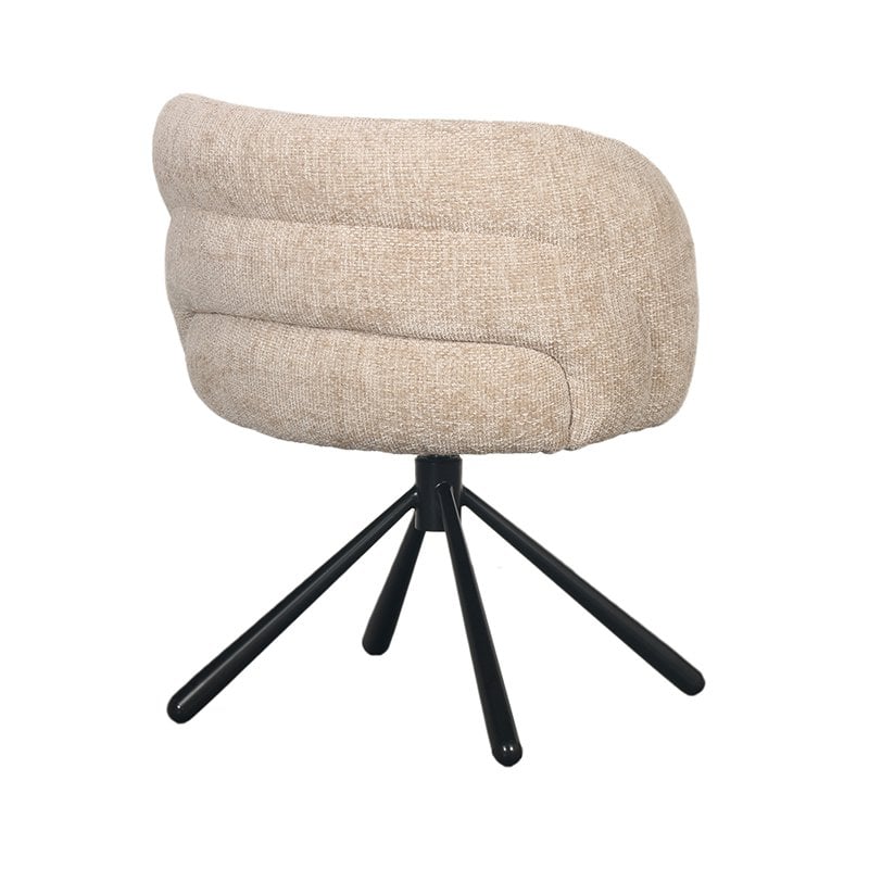 Moderne Draaibare Eetkamerstoel | Beige Eetkamerstoelen met Comfortabele Bekleding | Elegant Design voor Jouw Interieur 4