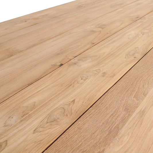 Moderne Tuintafel Hout met Afgeronde Hoeken | FSC Gerecycled Teakhout voor Gezellige Buitenmaaltijden met 4-6 Stoelen 1