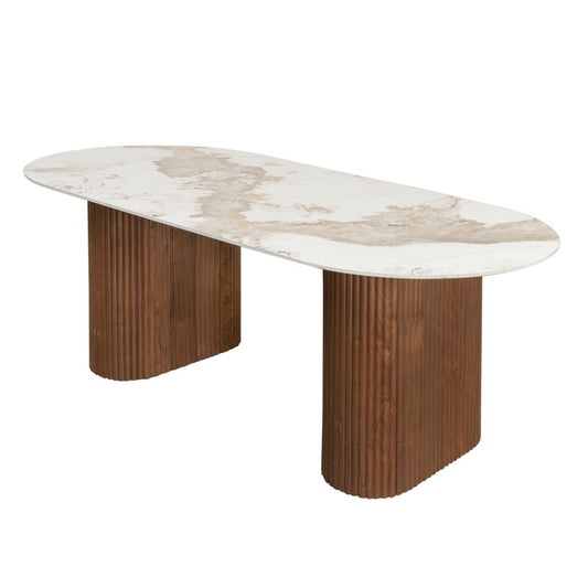 Urban Chique | Eettafel Keramiek Marmer 220cm met Luxe Afwerking | Stijlvolle Tafel voor Modern Wonen 1