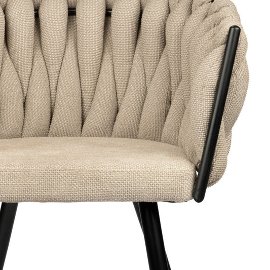 Wave Stoel | Beige Eettafelstoel met Ergonomisch Ontwerp | Set van 2 voor Comfort en Stijl 1