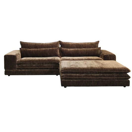 Londen 3-zits + Ottoman umber