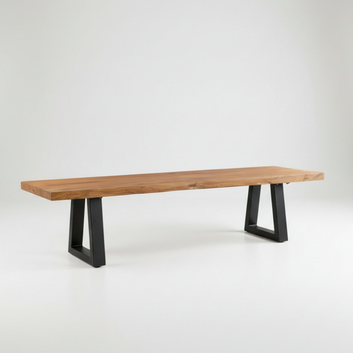 Bench met ijzeren benen - natuurlijk - 220