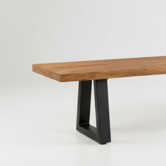 Bench met ijzeren benen - natuurlijk - 280