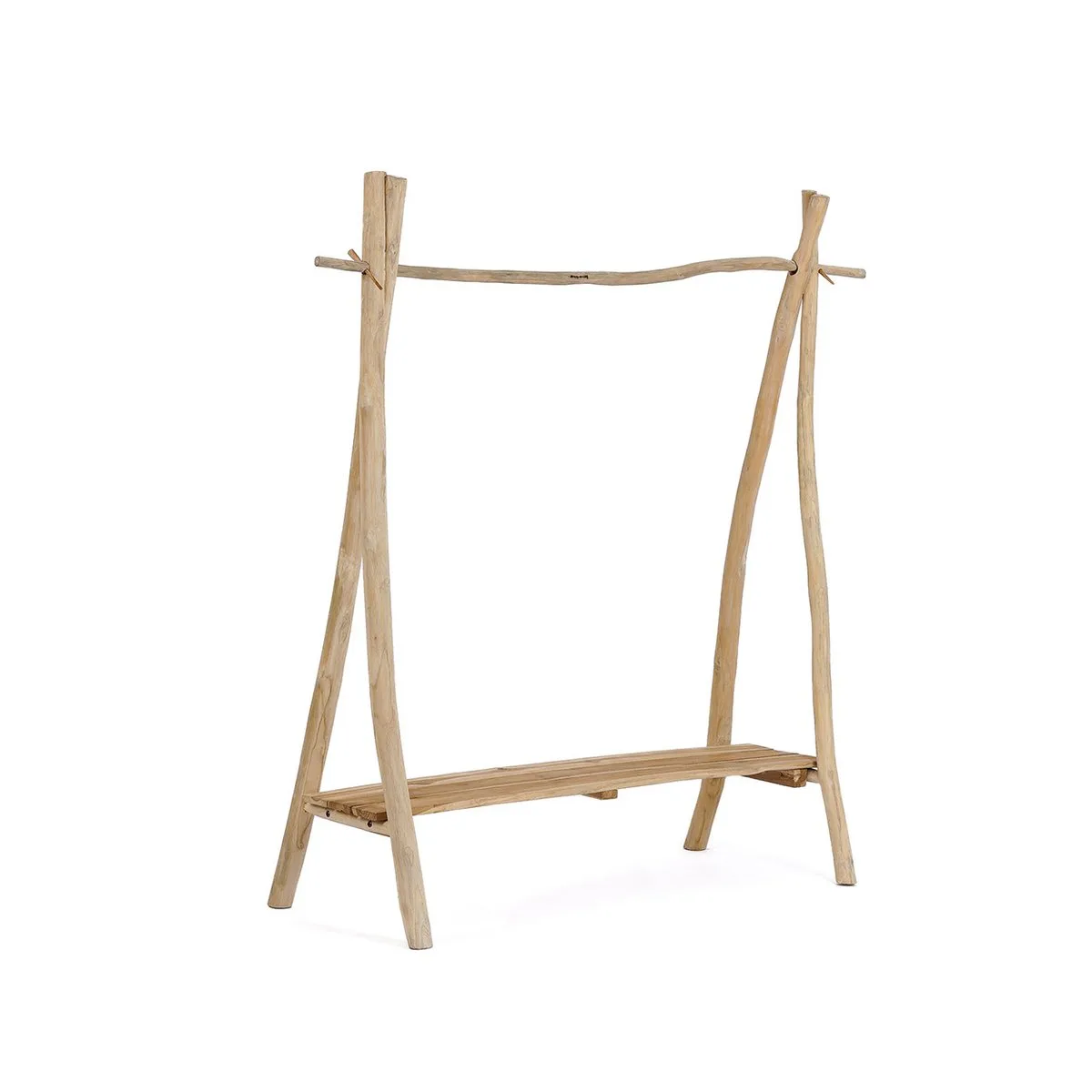Stoffenrek in natuurlijk hout