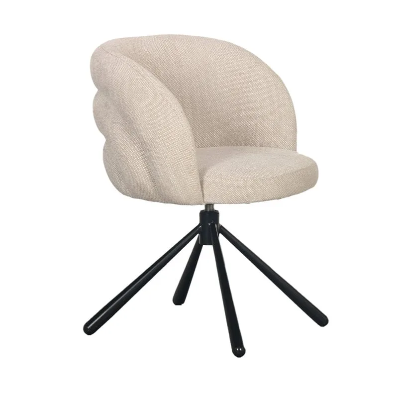 Pebble | Beige Eetkamerstoel met 360 Graden Draaimechanisme | Luxe Comfort voor Jouw Interieur