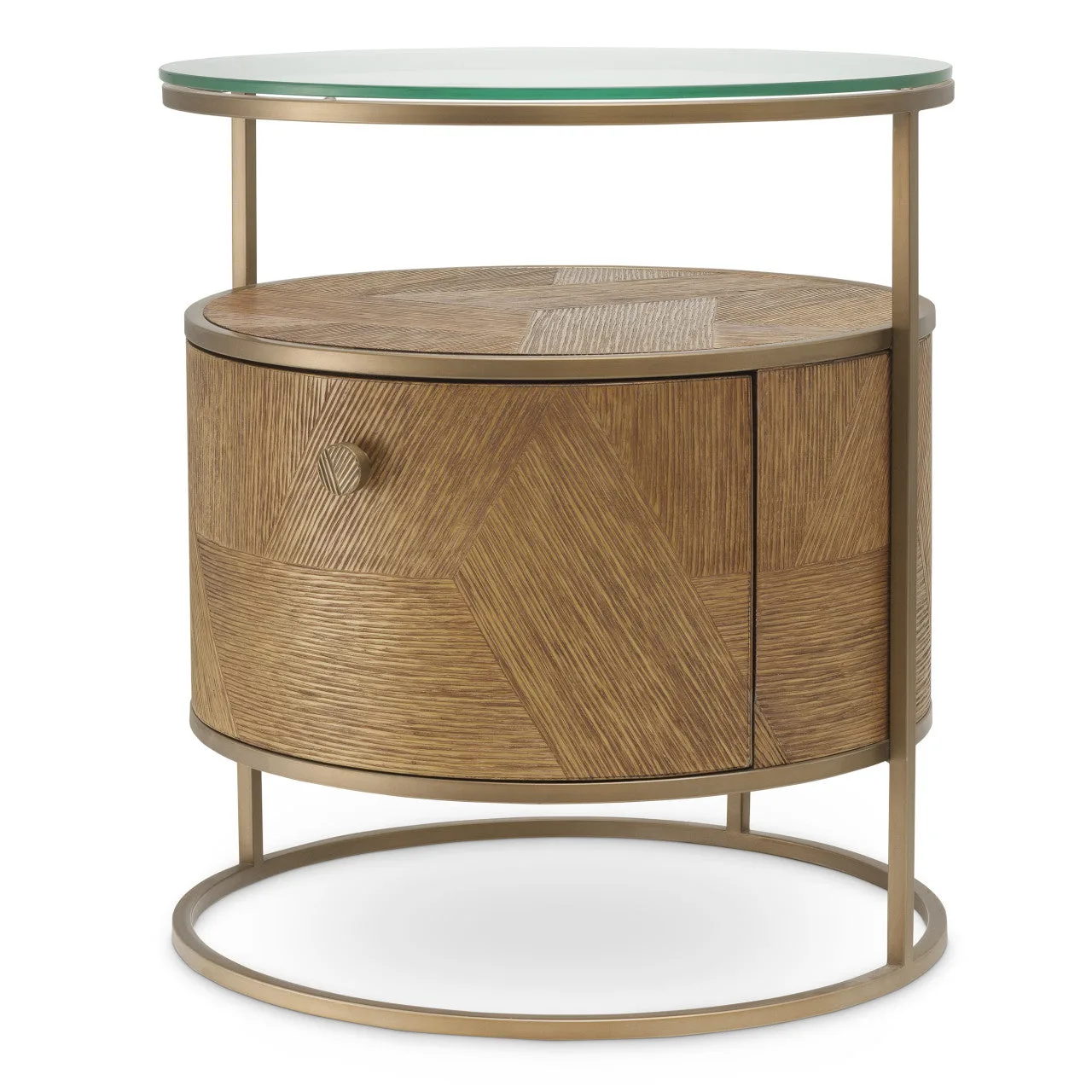 Elegant Nachtkastje Hout met Geborsteld Messing Afwerking | Luxe Ontwerp voor Sfeervolle Slaapkamers