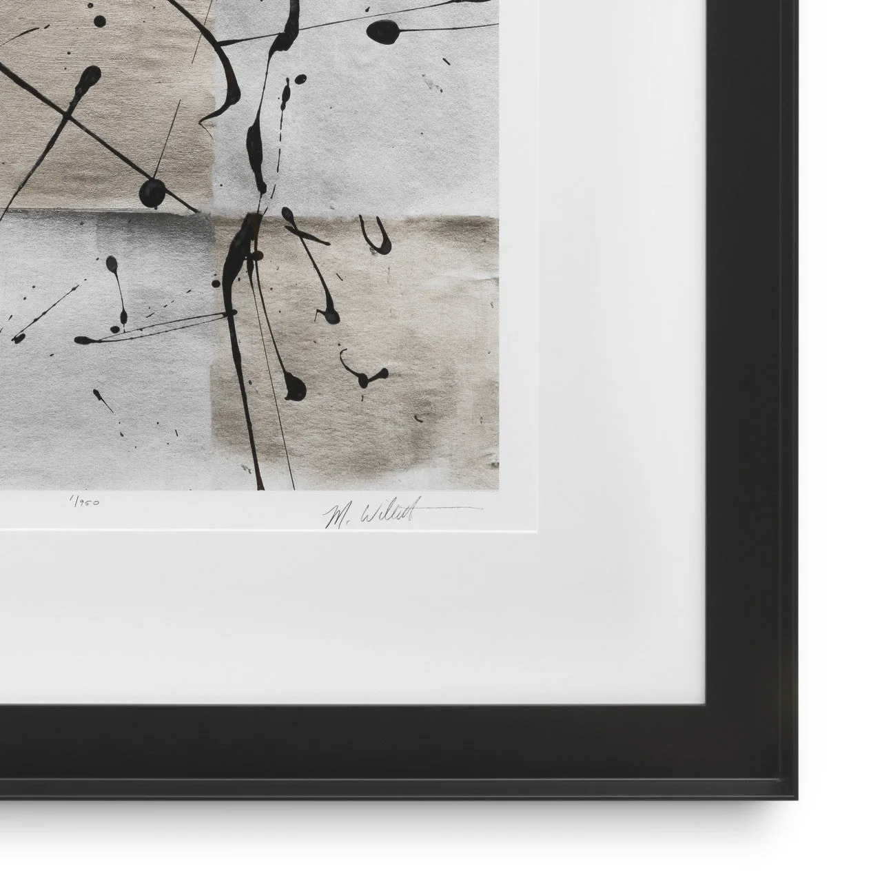 Abstracte Inkt Prints Set van 2 met Bewegende Composities voor Interieurdecoratie