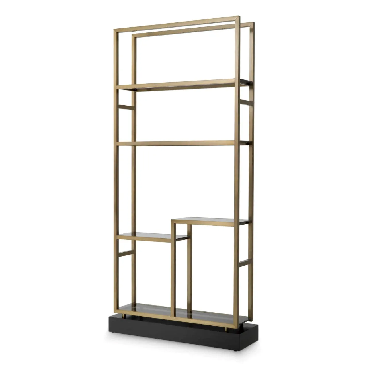 Corrado | Vakkenkast met Geborsteld Messing en Rookglas | Elegante Opbergruimte voor Stijlvolle Interieurs 1