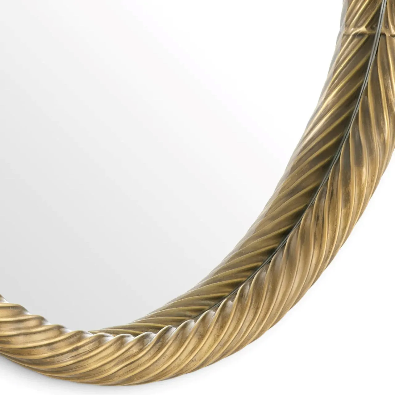 Ronde Spiegel Goud met Diepe Rand van 4,5 cm | Stijlvolle Decoratie voor Elegante Interieurs