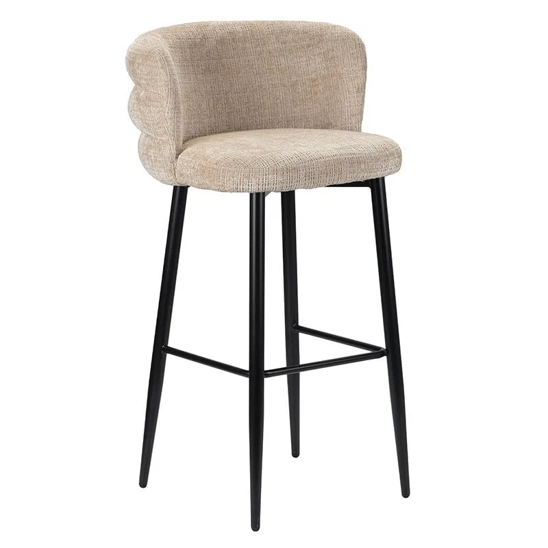 Cloud | Barstoel met Zachte Demping in Crème Kleur | Comfortabele Barkruk voor Elegant Interieur
