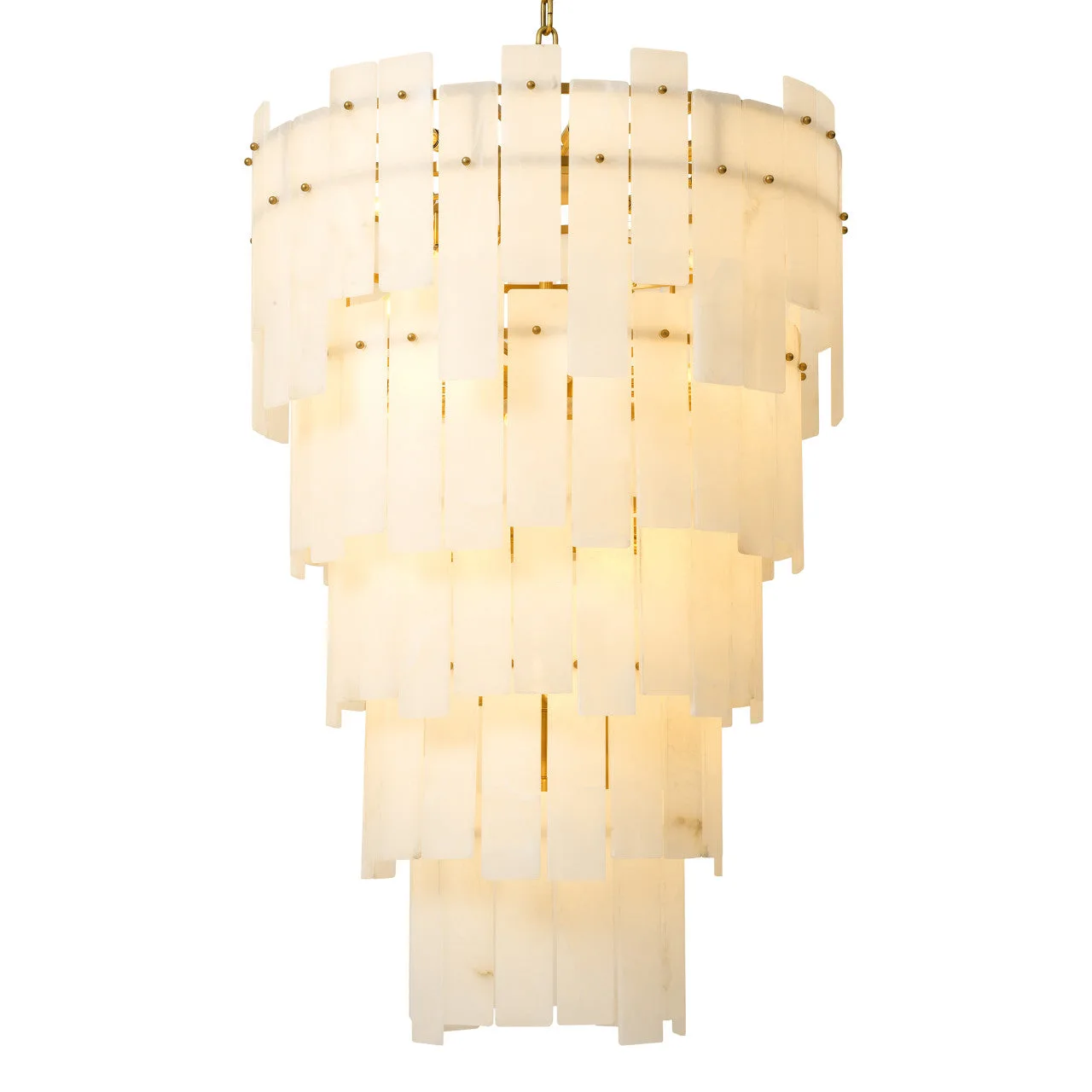 Antieke Kroonluchter met Albasten Kappen | Luxe Verlichting voor een Warm Interieur
