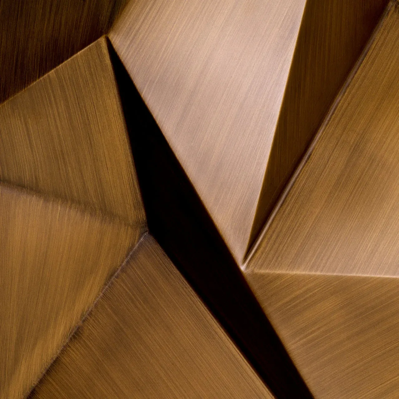 Bravura | Wanddecoratie met Geometrisch Ontwerp en Luxe Afwerking | Brons Metaal voor Elegante Interieuraccenten