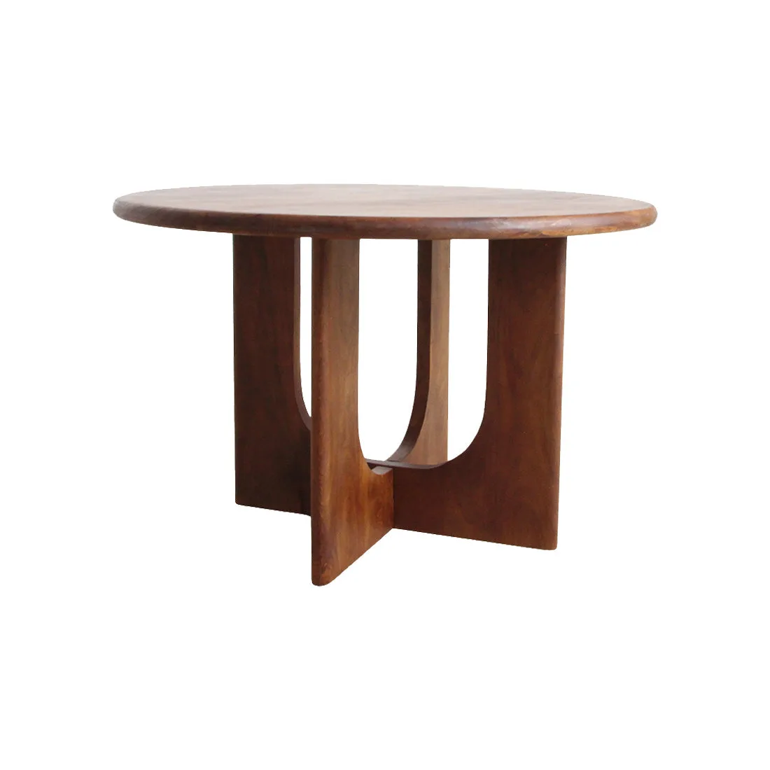 Ronde Eettafel van Mangohout met Kruisvormig Onderstel | Stijlvolle Tafel voor Gezellige Dinners 0