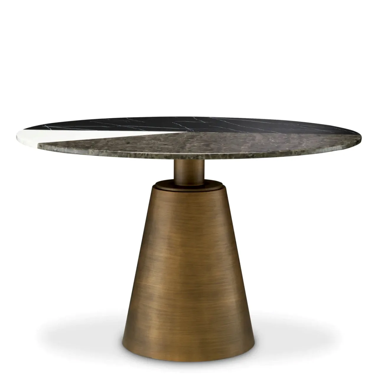 Tricolori | Ronde Eettafel met Driekleurig Imitatiemarmeren Blad | Stijlvolle Tafel voor Elegante Eetruimtes