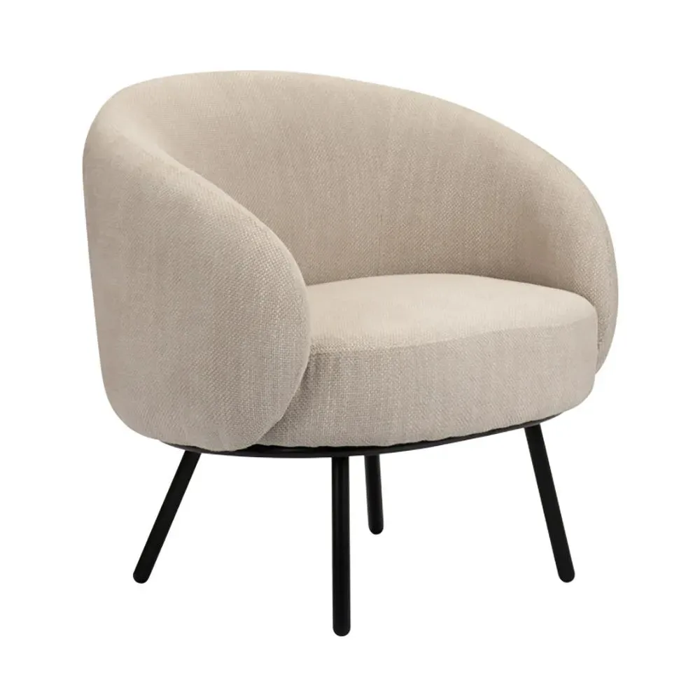 Mars Loungestoel Beige met Gecapitonneerde Zitting | Comfortabele Relaxstoel voor Ontspanning in de Tuin