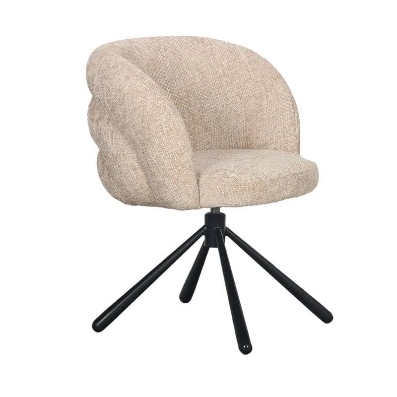 Moderne Draaibare Eetkamerstoel | Beige Eetkamerstoelen met Comfortabele Bekleding | Elegant Design voor Jouw Interieur