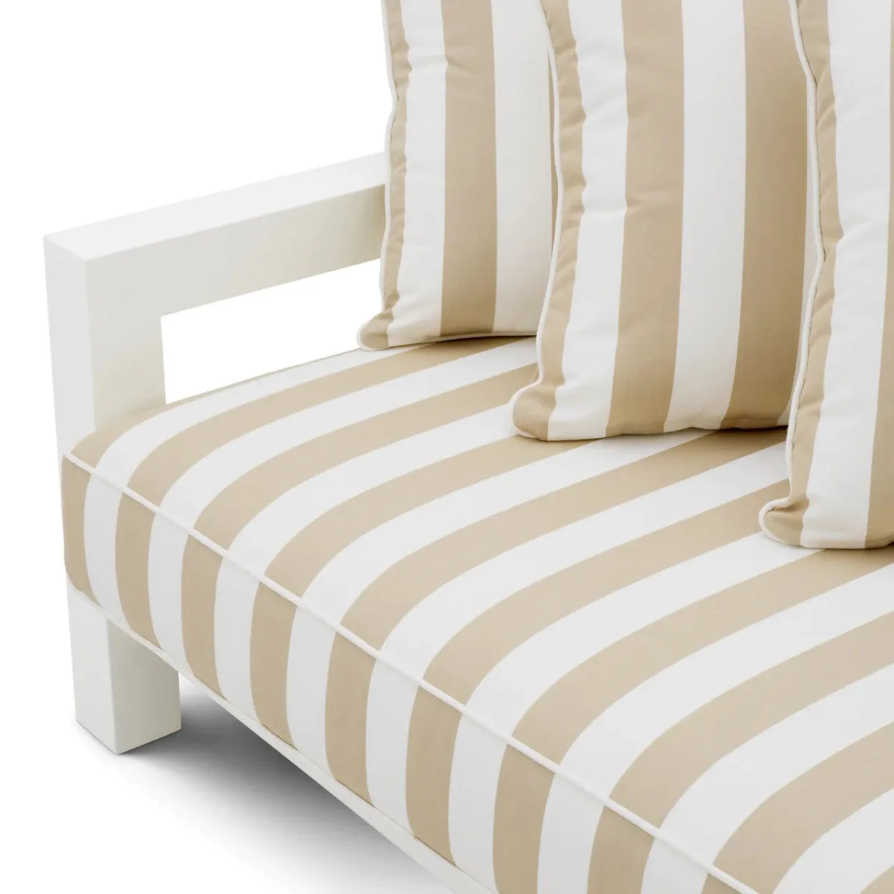 Luxe Buitenbank met Streepdesign | Ruime Lounge Bank Tuin voor Comfortabele Buitenruimtes