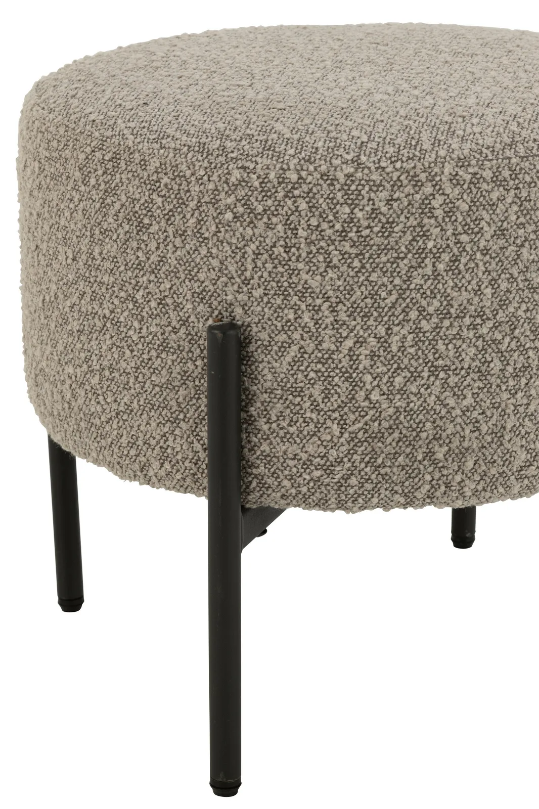 Stijlvolle Kruk | Bouclé Houten Kruk met Elegante Afwerking | Perfect voor Compacte Ruimtes