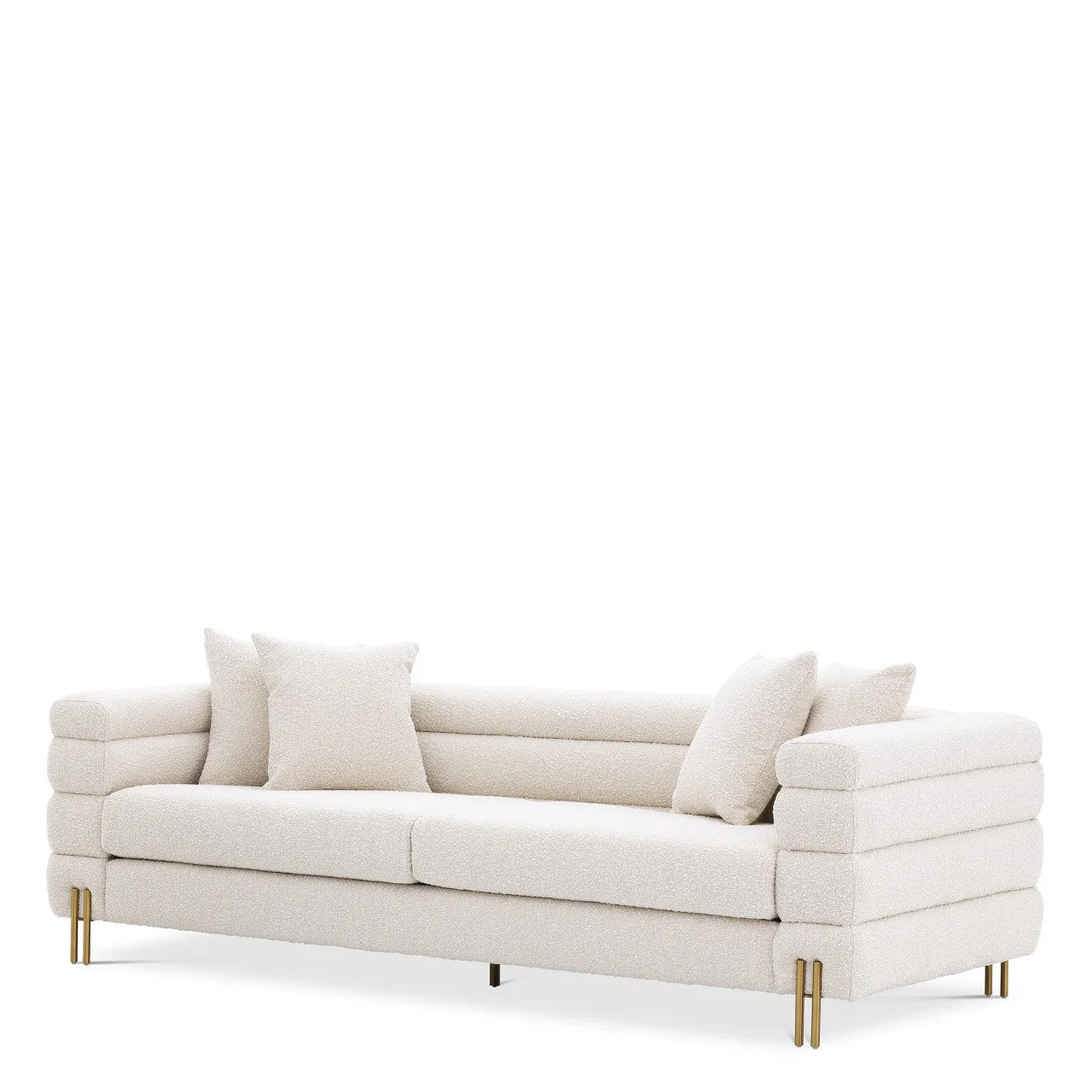 York | Bouclé Sofa met Messing Poten | Luxe Design voor Comfort en Stijl
