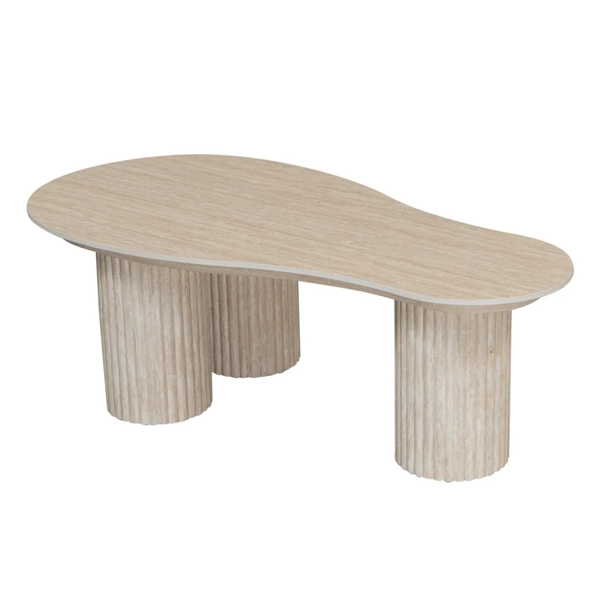 Elegante Salontafel van Travertijn met Keramiek | Tijdloos Design voor Luxe Interieurs
