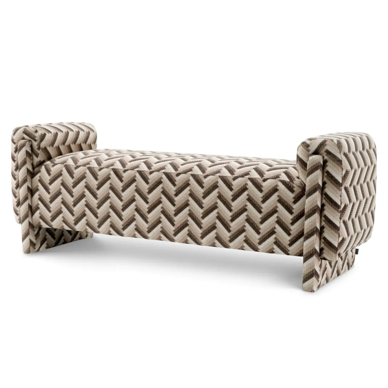 Del Vale | Elegante Bank met Chevron Bruine Stof voor Comfort en Stijl
