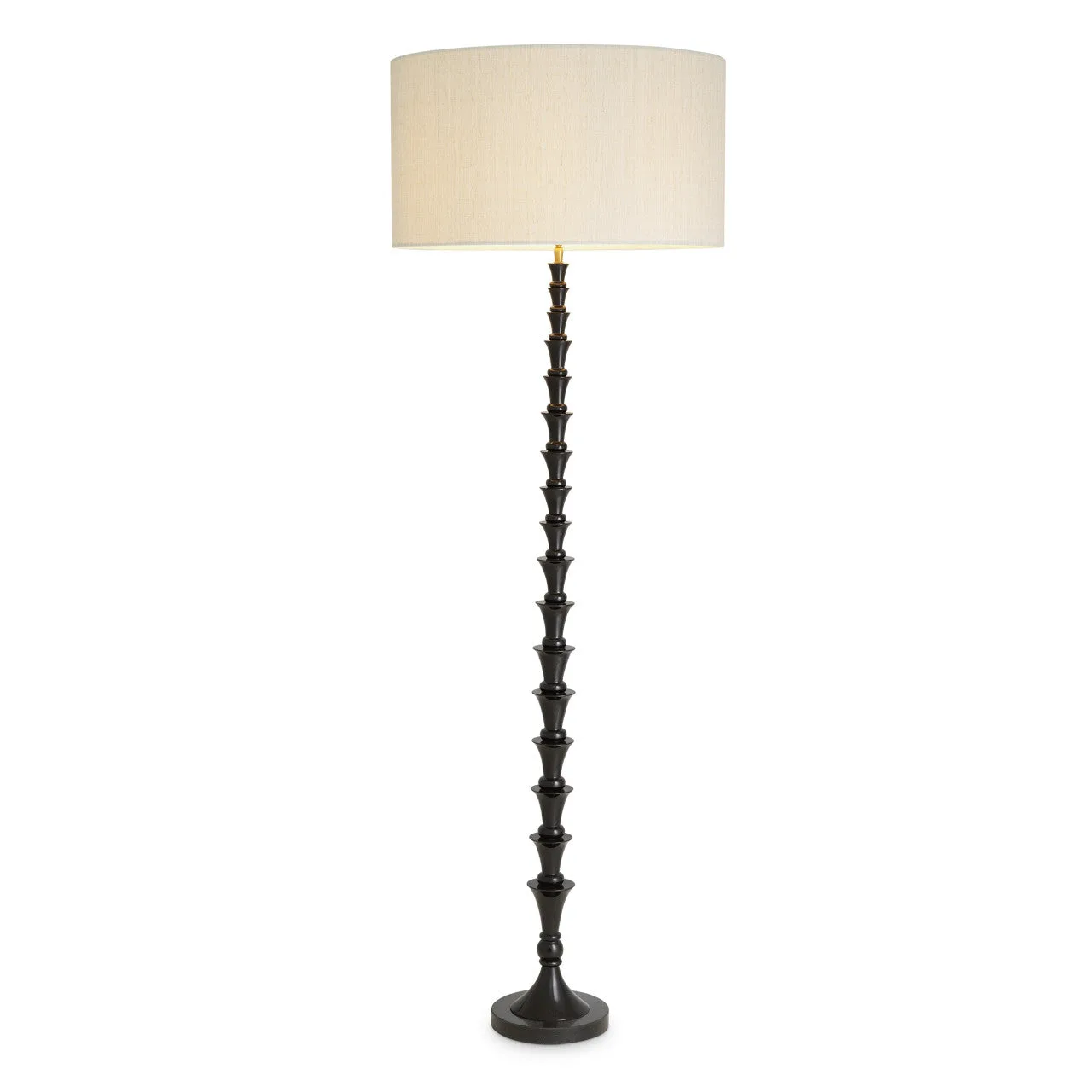 Elegant Vloerlamp met Houten Frame en Gerecycled Linnen Lampenkap voor Warme Verlichting