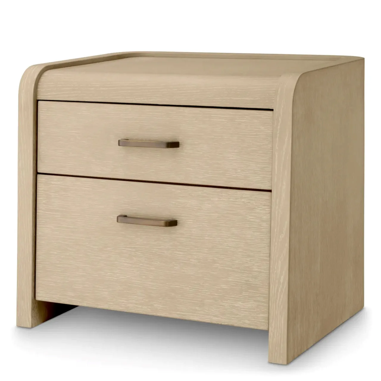 Nachtkastje Hout | Beige Nachtkastje van Gewassen Eikenfineer met Elegante Afwerking | Perfect voor Slaapkamers
