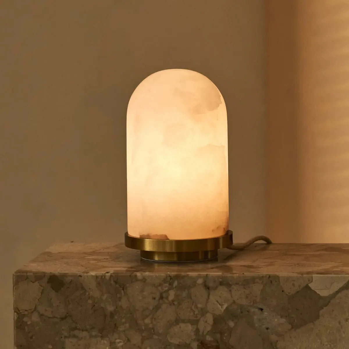 Mateo albasten lamp met gouden accenten