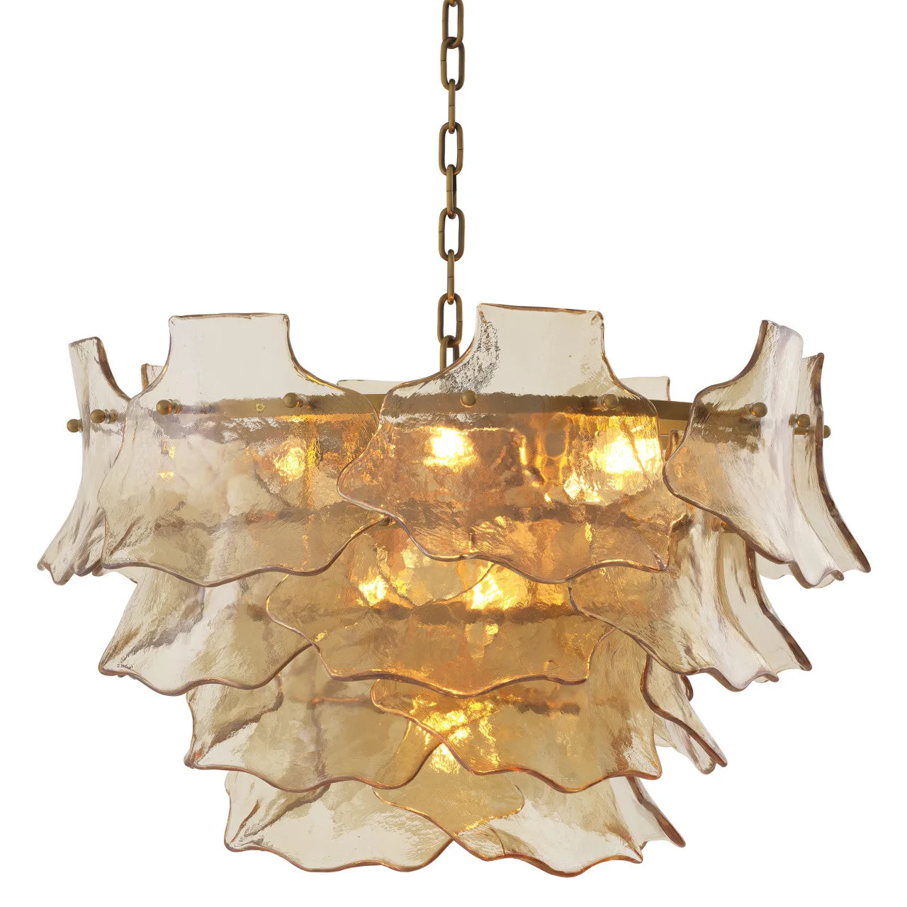 Antieke Kroonluchter Goud met Elegante Gloed | Luxe Glas voor Verfijnde Sfeer