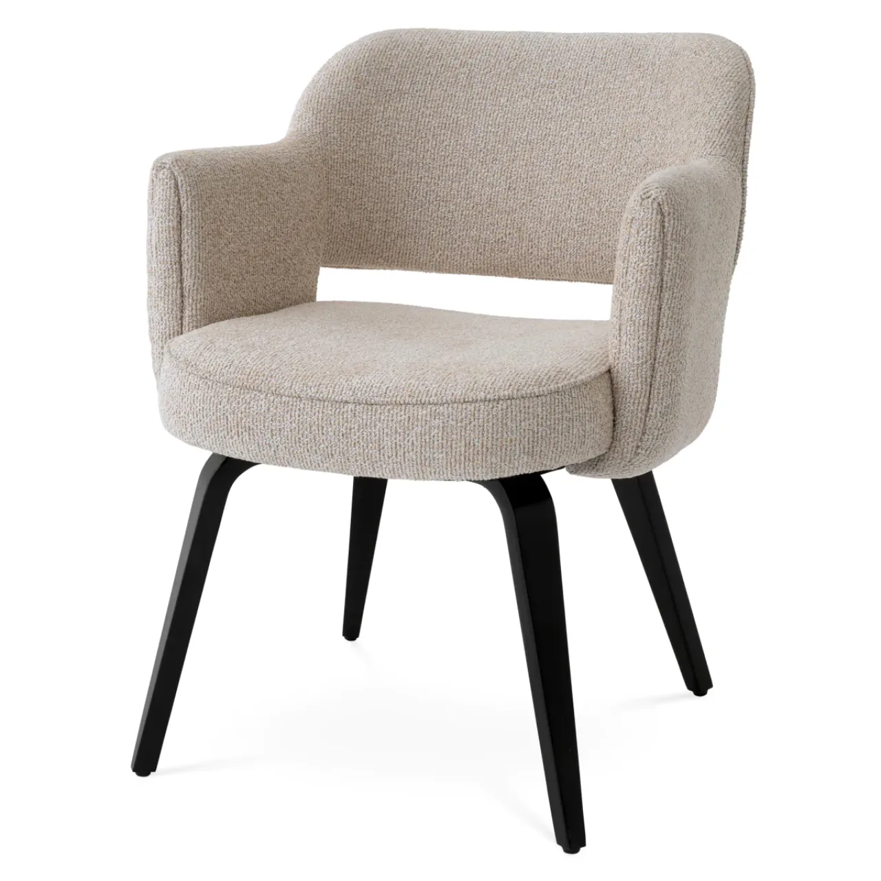Metropolitan Collectie | Beige Eetkamerstoel met Luxe Stof en Comfort | Verfijnd Ontwerp voor Elegante Eetruimtes