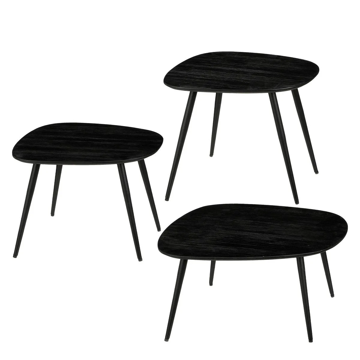Bijzettafel set Jailey Zwart