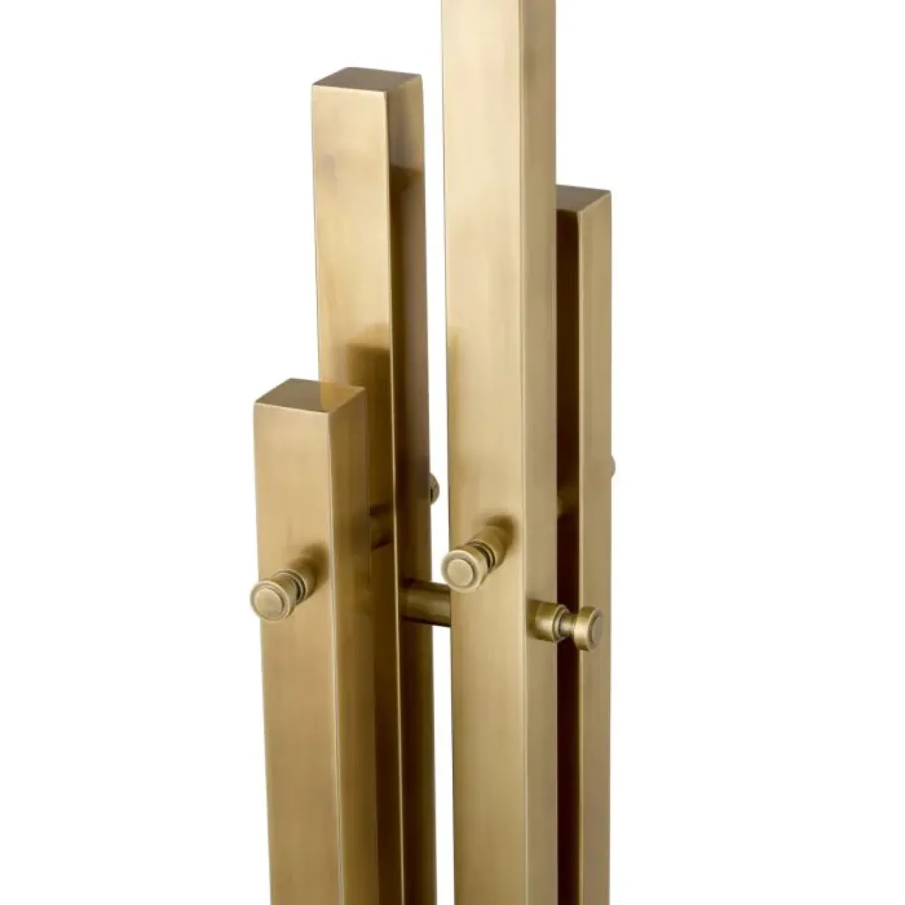 Tafellamp Goud met Travertin Voet en Vintage Messing Afwerking voor Elegante Verlichting