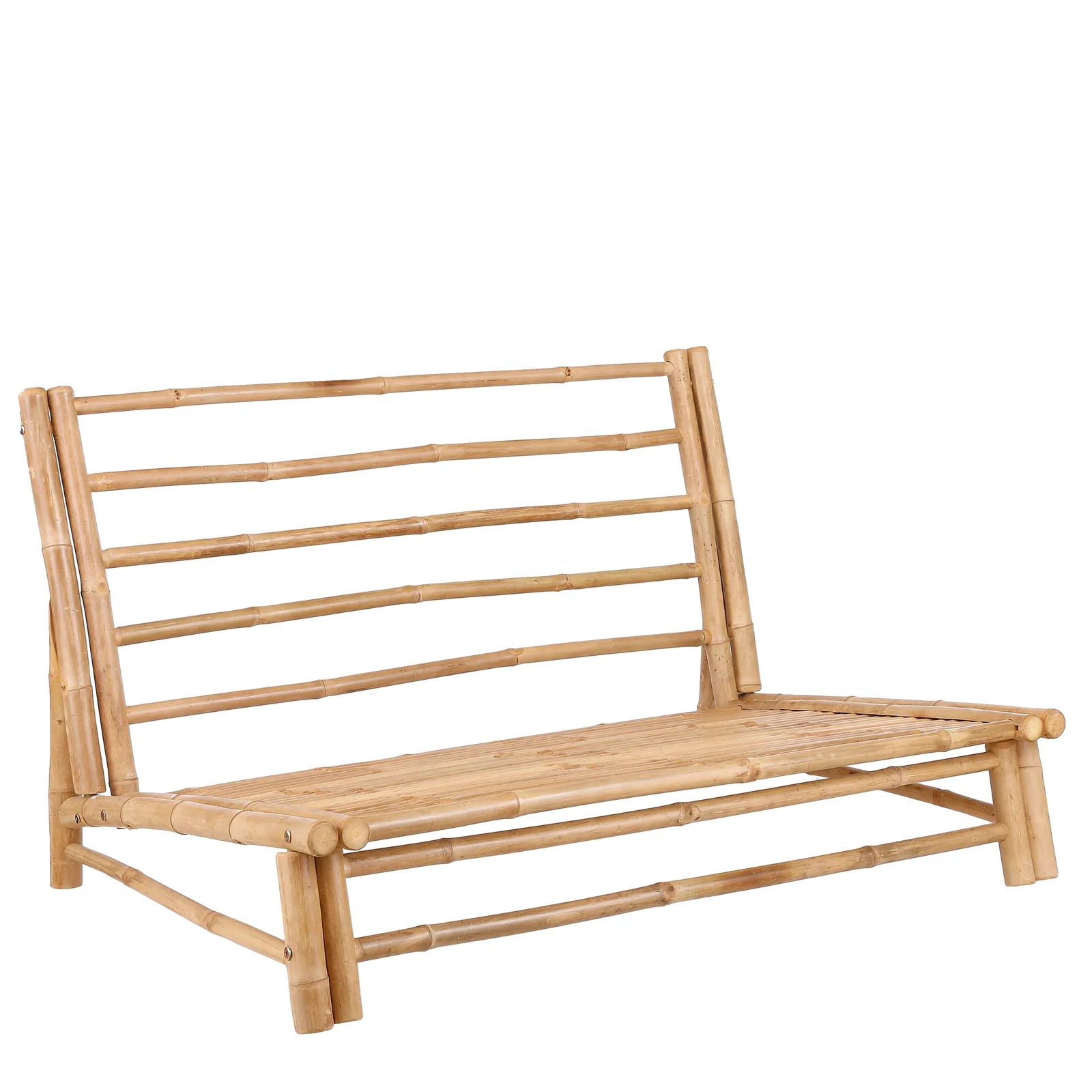 Tropische Loungebank | Bamboe Tuinbank met Natuurlijke Uitstraling | Comfortabele Loungeplek voor Buiten