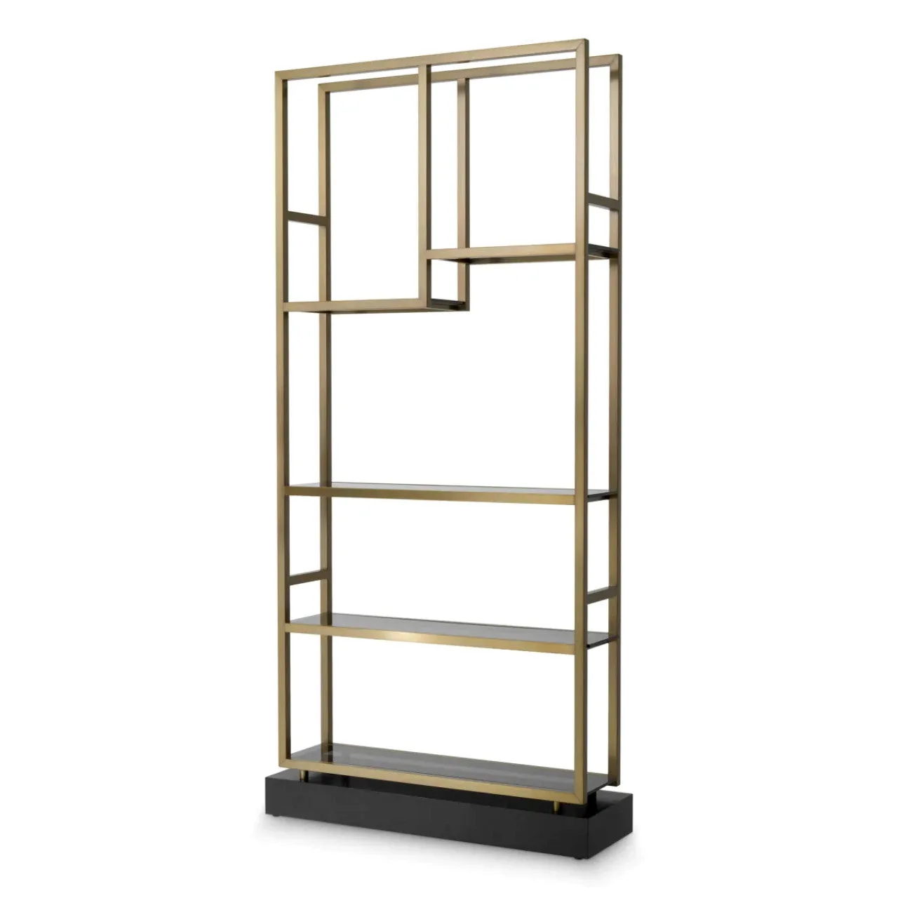 Corrado | Vakkenkast met Geborstelde Messing Afwerking | Elegante Oplossing voor Opbergruimte 1