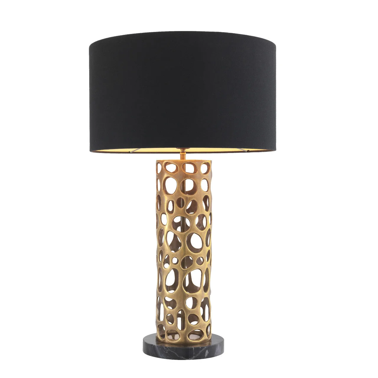 Dix | Tafellamp met Vintage Messing Afwerking en Marmeren Basis | Perfecte Verlichting voor Elk Interieur