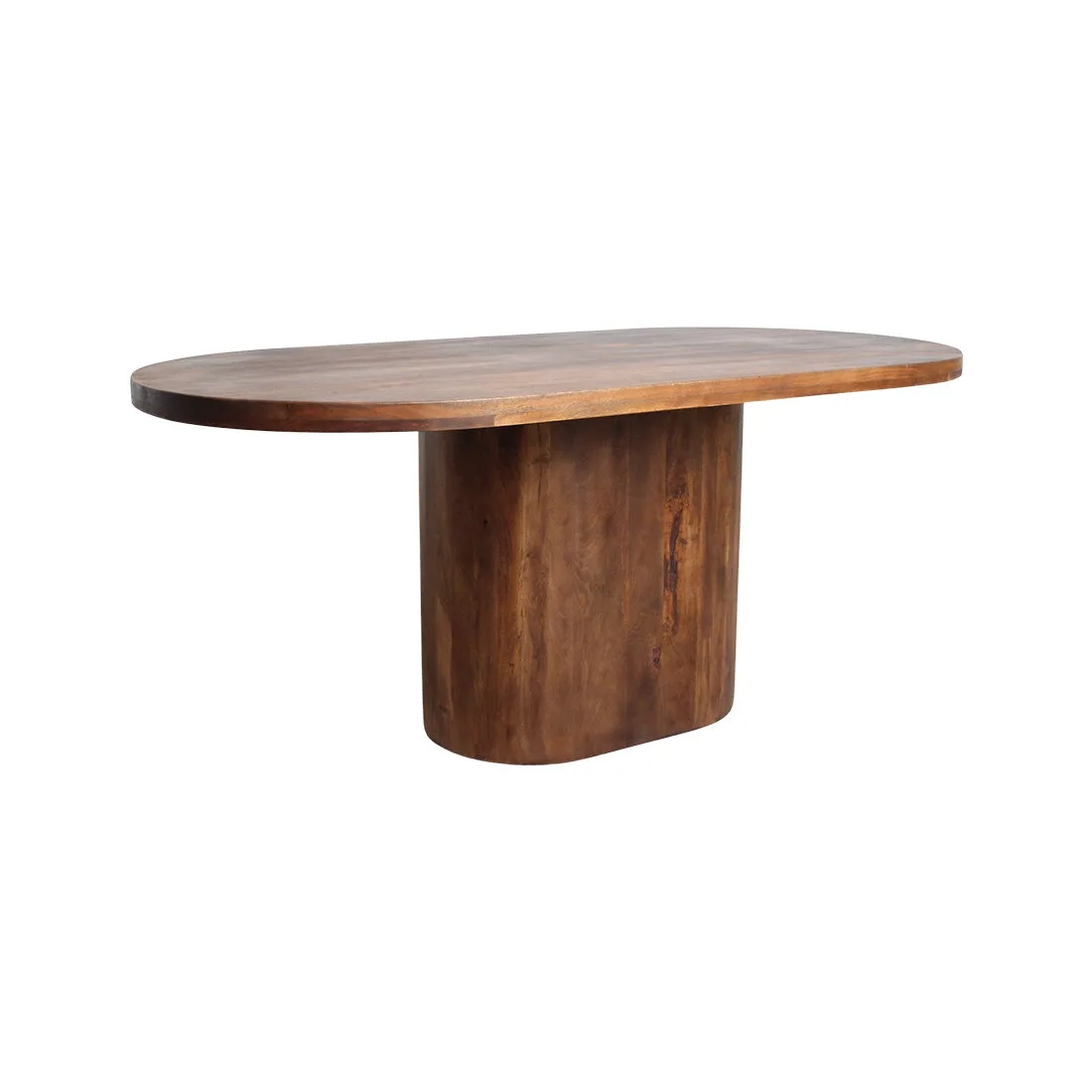 Moderne Eettafel Ovaal van Mangohout met Afgeronde Zijkanten | Stijlvolle Tafel voor Gezellige Maaltijden