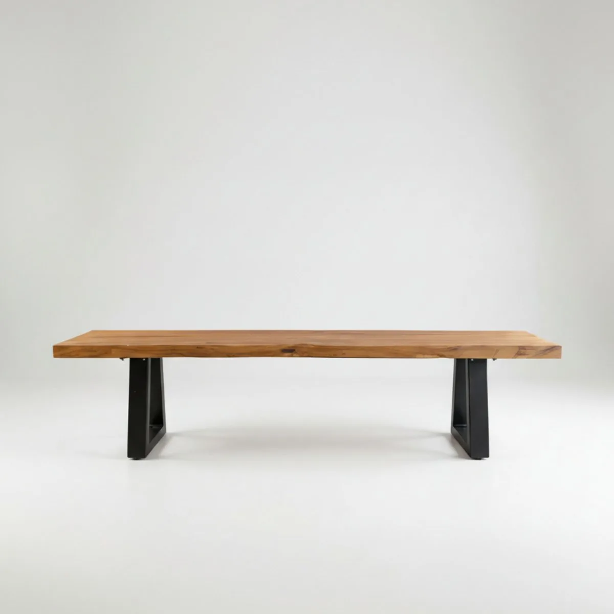Bench met ijzeren benen - natuurlijk - 280