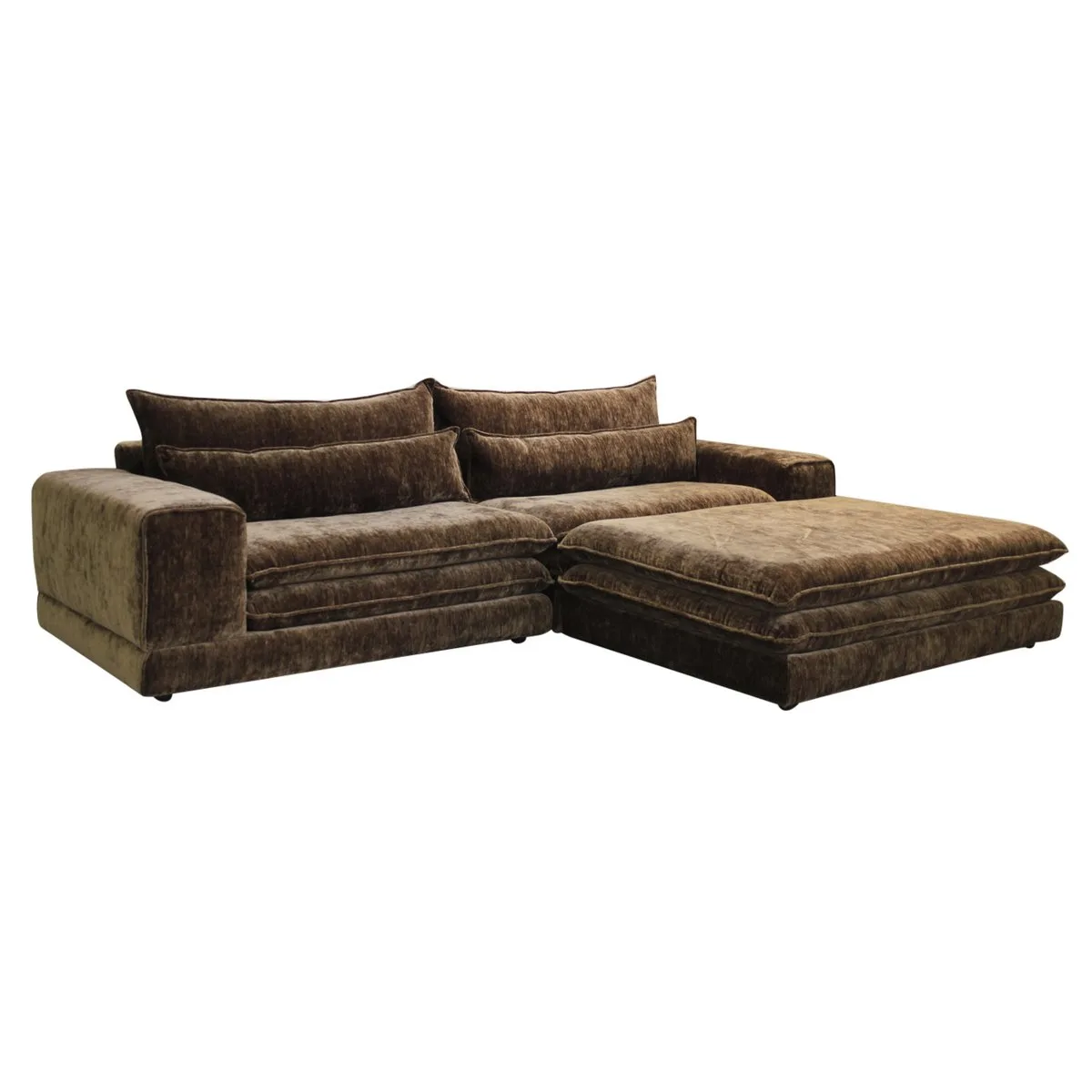 Londen 3-zits + Ottoman umber