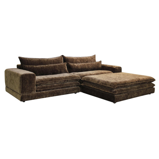 Londen 3-zits + Ottoman umber
