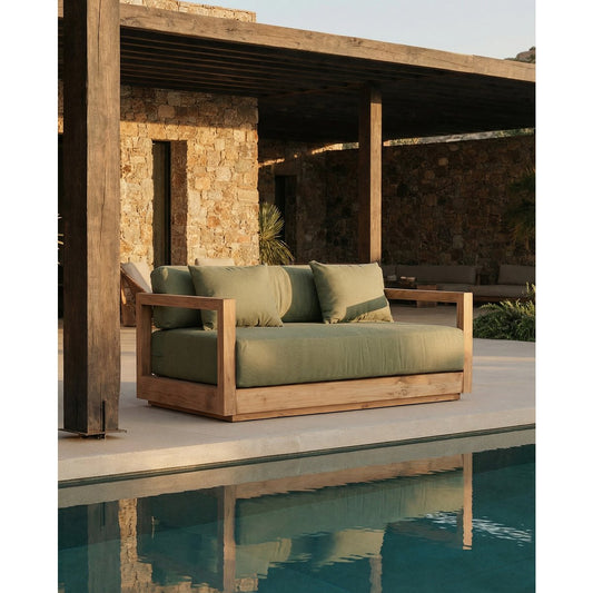 De Umalas tweezitsbank - buiten - groene algen