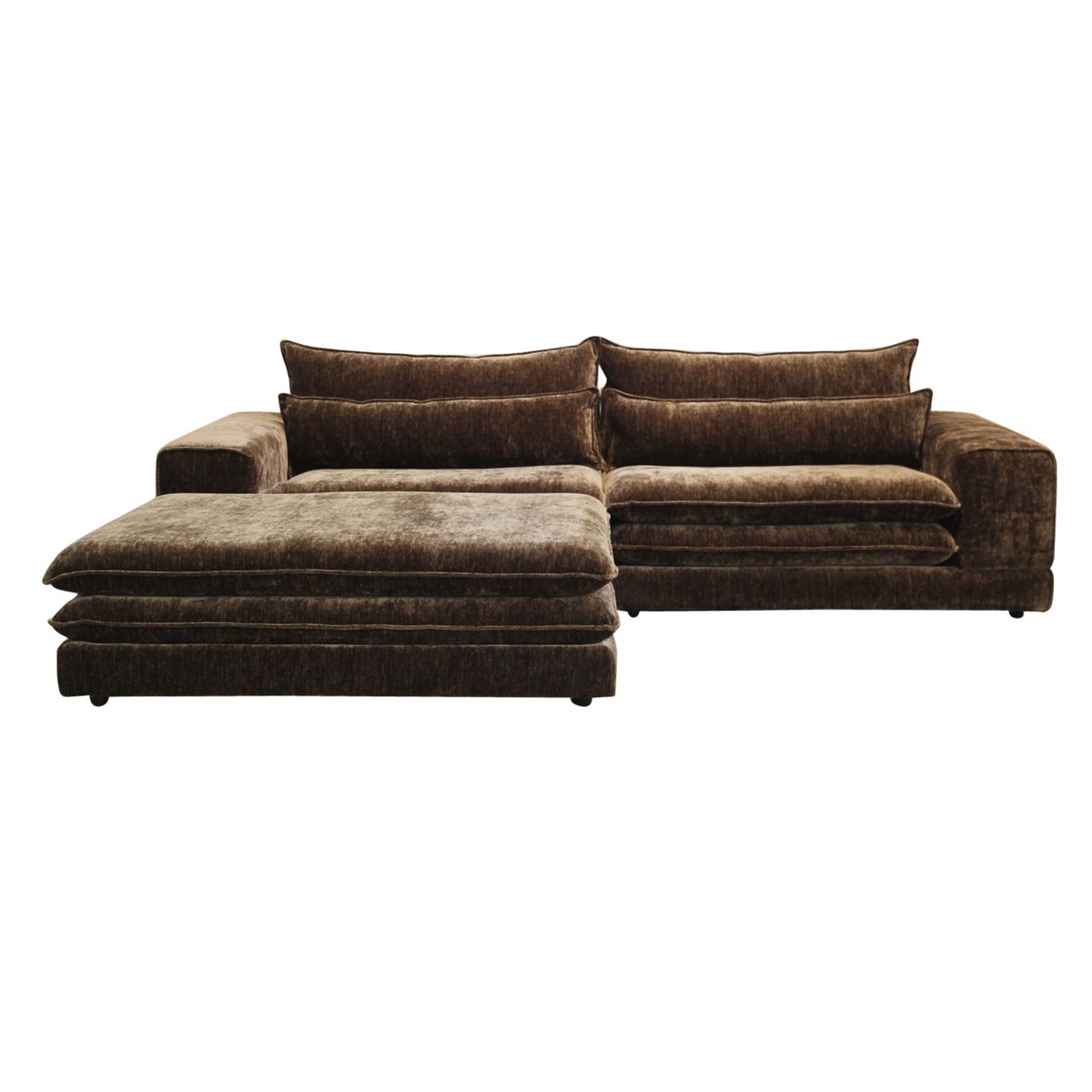 Londen 3-zits + Ottoman umber
