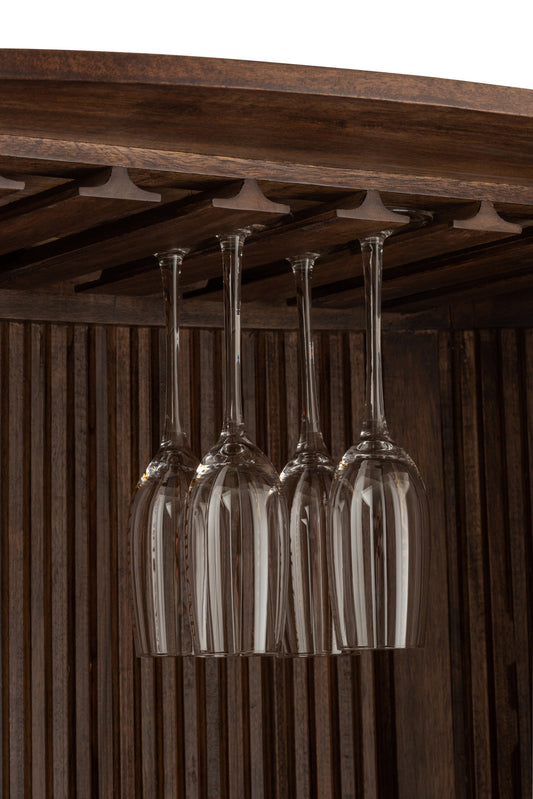 Barkast Reyi | Donkerbruine Houten Kast met Stijlvol Ontwerp | Ruimtebesparend voor Organisatie 4