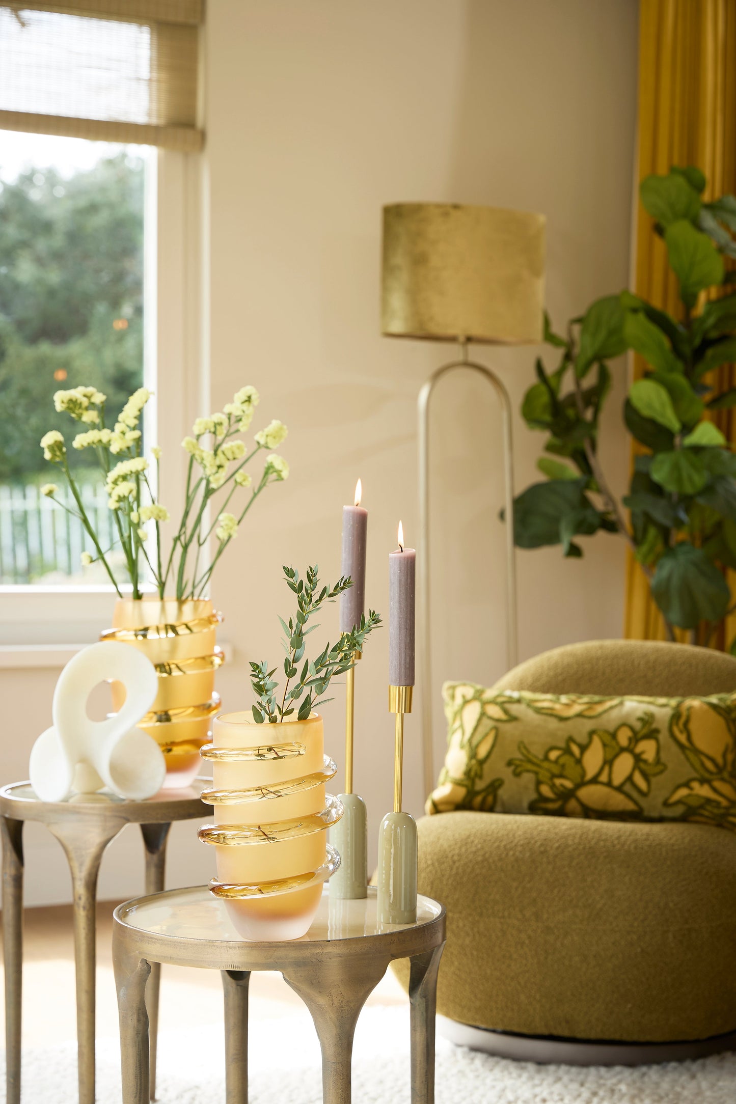 Bijzettafel Set van 2 met Bronzen Afwerking | Stijlvolle Decoratie voor Elke Ruimte 6