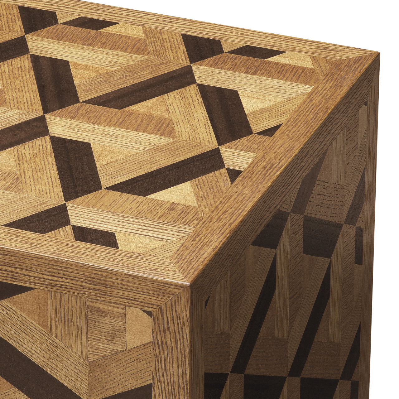 Bijzettafel met Ingelegd Fineerpatroon | Elegant Houten Ontwerp voor Stijlvolle Interieurs 0