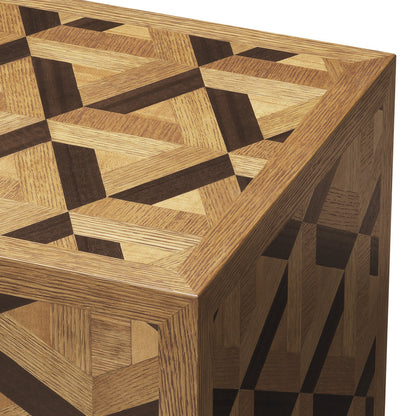 Bijzettafel met Ingelegd Fineerpatroon | Elegant Houten Ontwerp voor Stijlvolle Interieurs 0