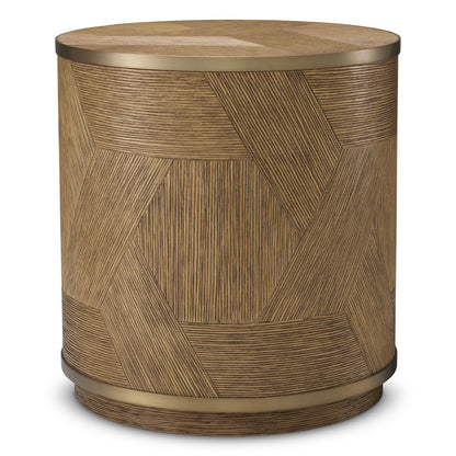 Bijzettafel van Eikenfineer met Messing Afwerking | Elegant Design voor Stijlvolle Interieurs 2