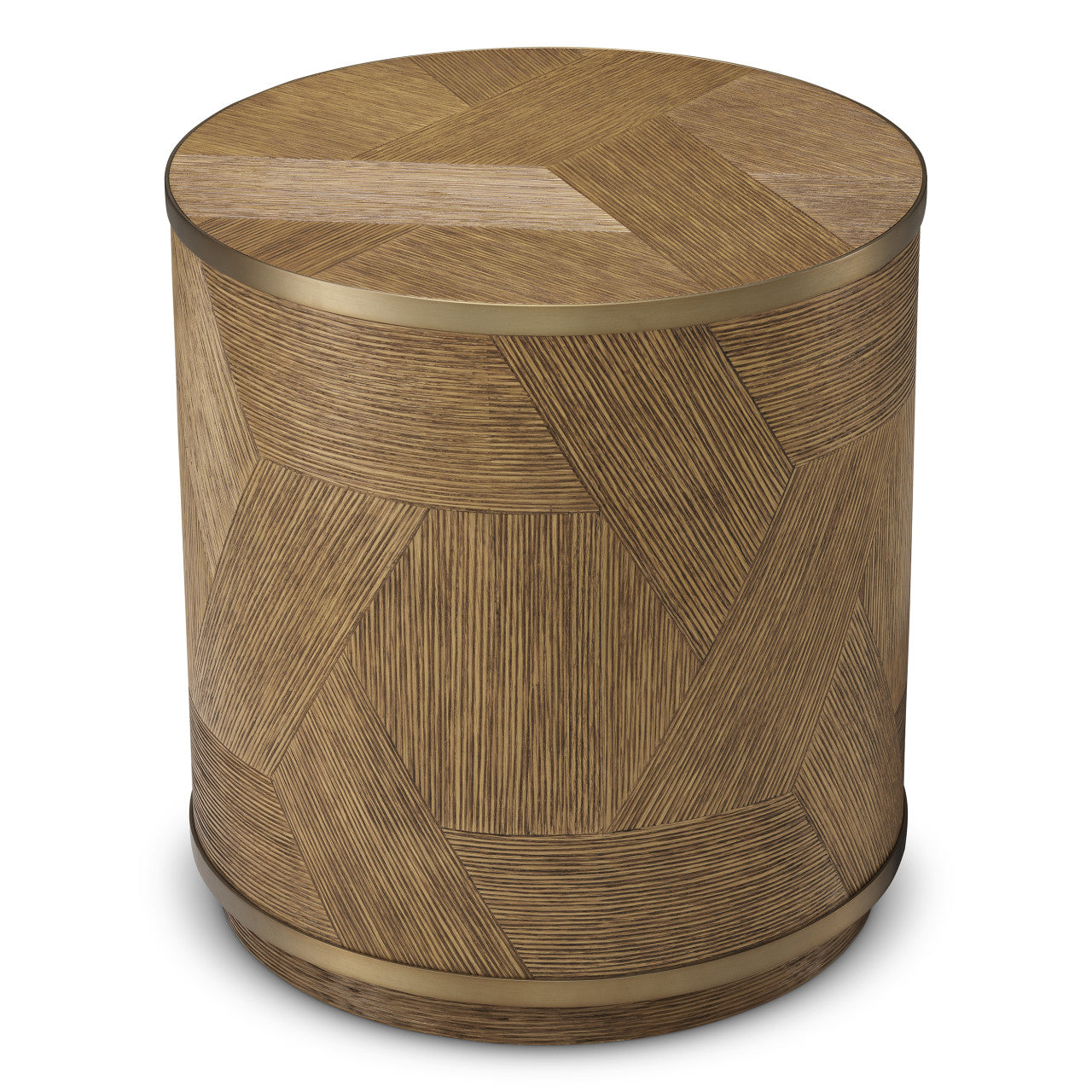 Bijzettafel van Eikenfineer met Messing Afwerking | Elegant Design voor Stijlvolle Interieurs 3