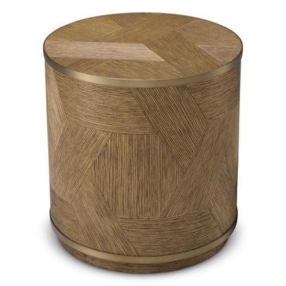 Bijzettafel van Eikenfineer met Messing Afwerking | Elegant Design voor Stijlvolle Interieurs 3